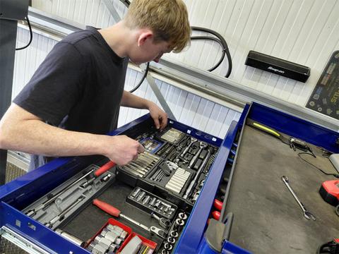 Tools for servicing cars and motorcycles at Shurlock Row Garage